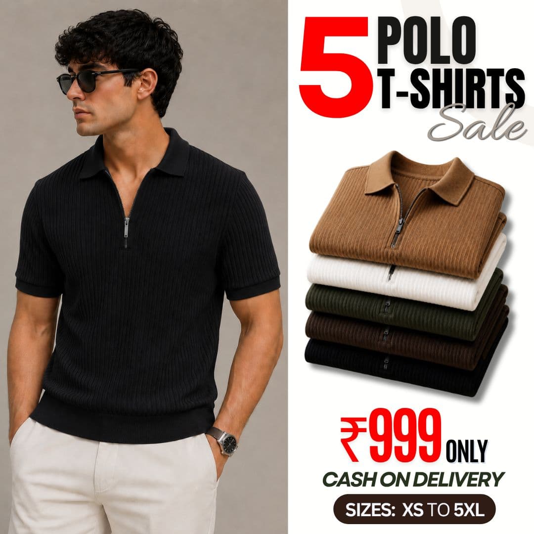 Stay Cool This Summer with Premium Polo T-Shirts – Pack of 5 at an Unbeatable Price! 👕☀️ gallery image 1