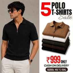 Stay Cool This Summer with Premium Polo T-Shirts – Pack of 5 at an Unbeatable Price! 👕☀️