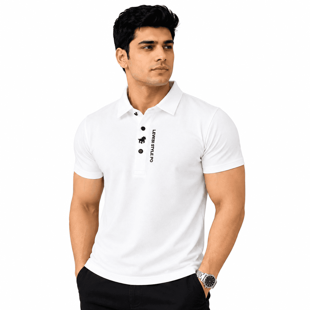 Breathable Solid Color Polo T ShirtPACK OF 5 ( WHITE | BLACK | PINK | GREY| PURPLE) gallery image 2