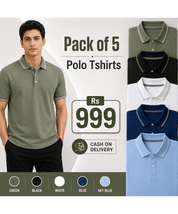 Trendy Polo Tshirts - Pack of 5