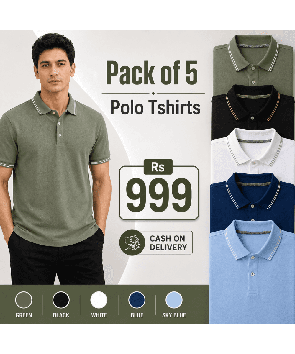 Trendy Polo Tshirts - Pack of 5