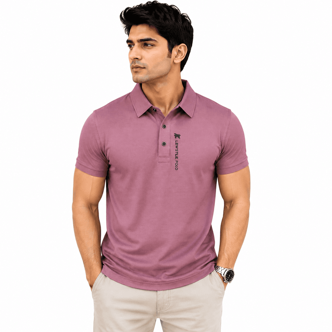 Breathable Solid Color Polo T ShirtPACK OF 5 ( WHITE | BLACK | PINK | GREY| PURPLE) gallery image 6