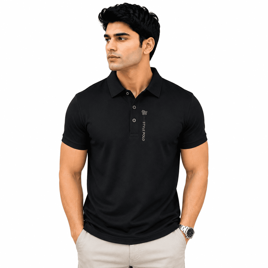 Breathable Solid Color Polo T ShirtPACK OF 5 ( WHITE | BLACK | PINK | GREY| PURPLE) gallery image 8