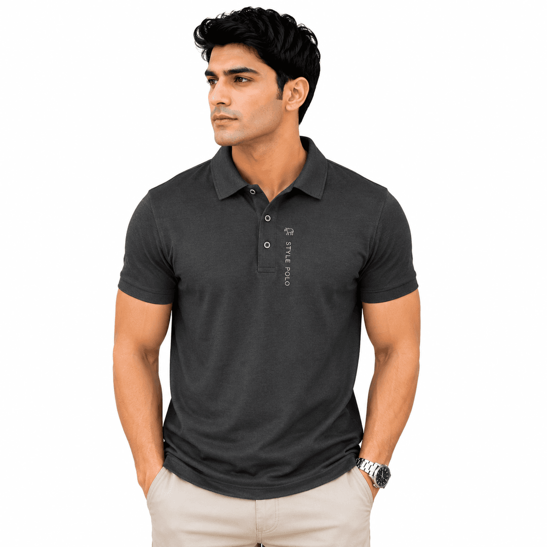 Breathable Solid Color Polo T ShirtPACK OF 5 ( WHITE | BLACK | PINK | GREY| PURPLE) gallery image 4